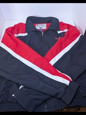 VTG Champion Yamaha Snowmobile Racing Jacket Men's XXL 90s Red Black Windbreaker